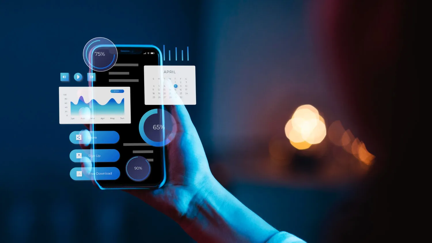 Connected technology concept representing smart systems