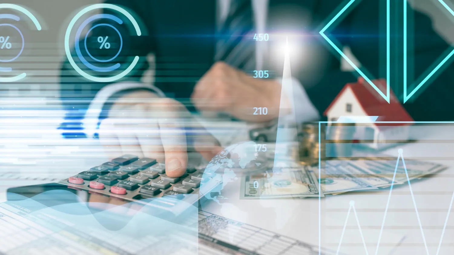 Person reviewing figures related to website costs